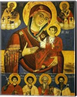 Framed God's Mother Showing the Way with Chosen Saints