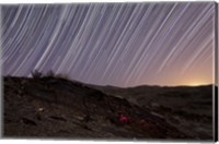 Framed Star trails and rock art in the central province of Iran
