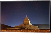 Framed Starry night sky above Saint Thaddeus Monastery, Iran