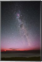 Framed Milky Way with an aurora, a meteor and lightning