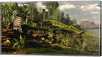 Framed Dimetrodon roams the Mid-Permian Period