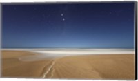 Framed Alpha and Beta Centauri seen from the beach in Miramar, Argentina