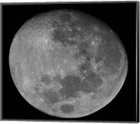 Framed waxing gibbous moon in a high resolution mosaic