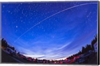 Framed Trail of the International Space Station as it passes over a campground in Canada