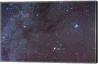 Framed Taurus region showing dark lanes of nebulosity