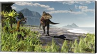 Framed Acrocanthosaurus roams an Early Cretaceous North America