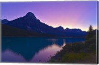 Framed Twilight at Mt Cephren, Waterfowl Lakes, Banff National Park, Alberta, Canada