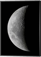 Framed waxing crescent moon in high resolution