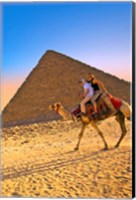 Framed Camel ride, Great Pyramids, Cairo, Giza Plateau, Egypt