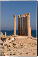 Framed Ancient Architecture with sea in the background, Sabratha Roman site, Libya