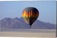 Framed Aerial view of Hot air balloon over Namib Desert, Sesriem, Namibia