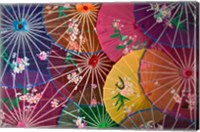 Framed Colorful Silk Umbrellas, China