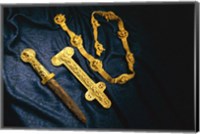 Framed Dagger, Sheath and Belt of Warrior, Gold Artifacts From Tillya Tepe Find, Six Tombs of Bactrian Nomads