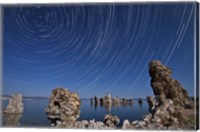 Framed Moonlight illuminates the tufa formations at Mono Lake, California