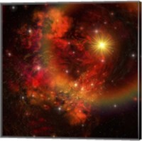 Framed star explodes sending out shock waves throughout the universe