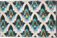 Framed MOROCCO, Hassan II Mosque, Islamic Tile Detail
