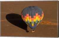 Framed Hot air balloon over Namib Desert, near Sesriem, Namibia, Africa.