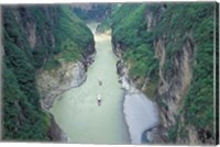 Framed Landscape of Daning River through Steep Mountains, Lesser Three Gorges, China