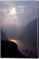 Framed Landscape of Xiling Gorge in Mist, Three Gorges, Yangtze River, China