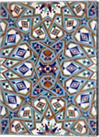 Framed Morocco, Hassan II Mosque mosaic, Islamic tile detail