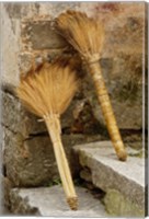 Framed Pair of brooms on steps, Hong Cun Village, Yi County, China