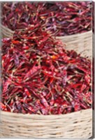 Framed Red peppers at local produce market, Bumthang, Bhutan