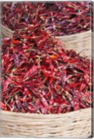 Framed Red peppers at local produce market, Bumthang, Bhutan