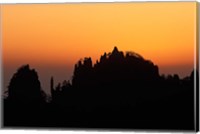 Framed Mt Huangshan (Yellow Mountain) at Sunset, China