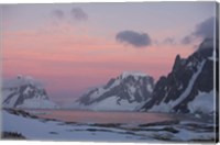 Framed Sunset Light on Lemaire Channel, Antarctic Peninsula