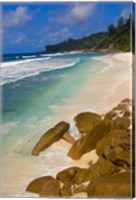 Framed Tropical Beach, La Digue Island, Seychelles, Africa