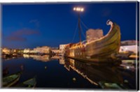 Framed Tunisia, Bizerte, Old Port, floating restaurant