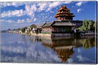 Framed China, Beijing, Tower and moat guard, Forbidden City