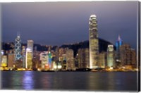 Framed Hong Kong Skyline with Victoris Peak, China