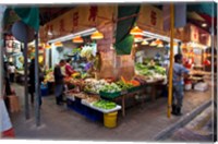 Framed Street Market Vegetables, Hong Kong, China