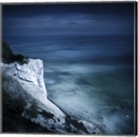 Framed Chalk mountain and sea, Mons Klint cliffs, Denmark
