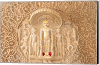 Framed Carving on the wall, Jain Temple, Ranakpur, Rajasthan, India.