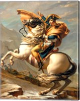 Framed Napoleon Crossing the Alps at the St Bernard Pass