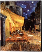 Framed Cafe Terrace on the Place du Forum, Arles, at Night, c.1888