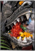 Framed Flower Offerings in Stone Dragon's Mouth, Laos