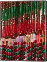 Framed Beads hang in a store in Kathmandu, Nepal.