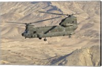 Framed Italian Army CH-47C Chinook Helicopter Over Afghanistan