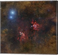 Framed Cat's Paw and Lobster Nebulae in Scorpius