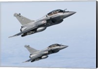 Framed Two Dassault Rafale B's of the French Air Force (side view)