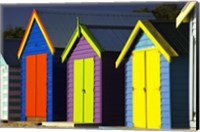 Framed Bathing Boxes, Middle Brighton Beach, Port Phillip Bay, Melbourne, Victoria, Australia