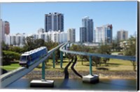 Framed Monorail by Jupiter's Casino, Broadbeach, Gold Coast, Queensland, Australia