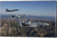 Framed F-15 Eagle and Two A-10 Thunderbolts, Central Idaho