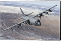 Framed MC-130 Aircraft Manuevers over New Mexico
