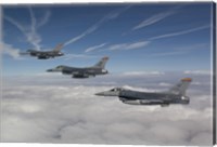 Framed Three F-16's over the Clouds of Arizona
