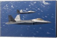 Framed Two F-22 Raptors During a Training Mission