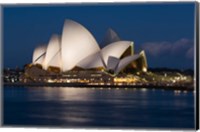 Framed Australia, Sydney Opera House at night on waterfront